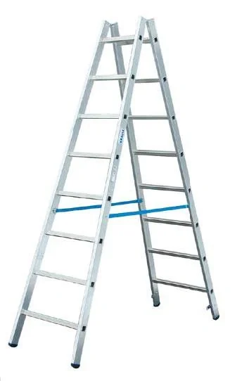 Alu Sprossen Doppelleiter 2 x 6 Sprossen Leiter - 3