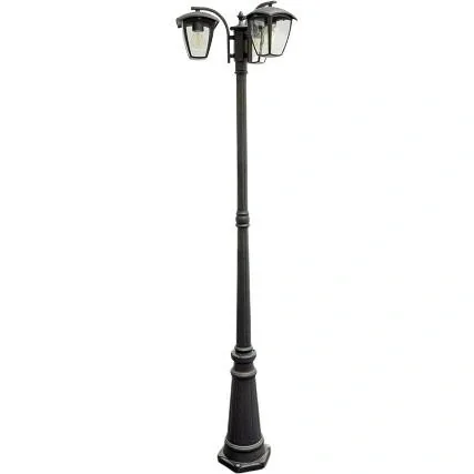 VT-740 Gartenmast im Freien - 3 Köpfe - klassischer Laternenmast - 199 cm - E27 Beschlag - Aluminium - 1