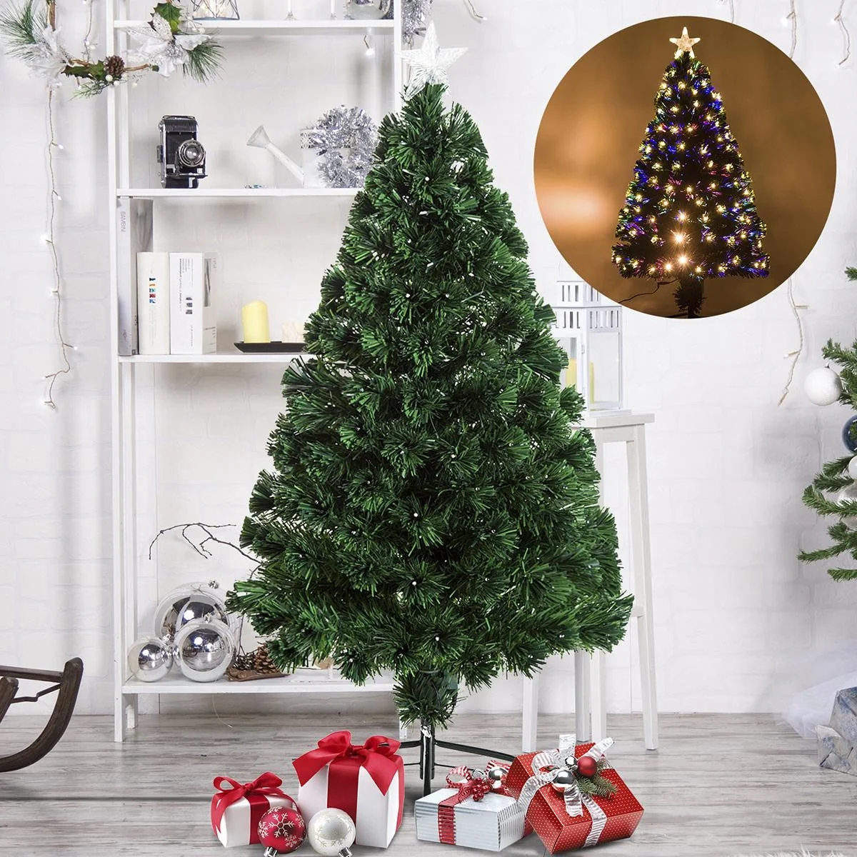 Weihnachtsbaum inklusive Metallständer grün - 1