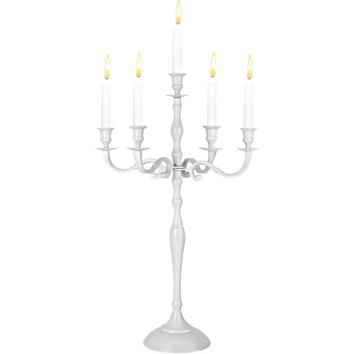 Kerzenleuchter weiß glänzend Aluminium 60cm 5-armig - 2