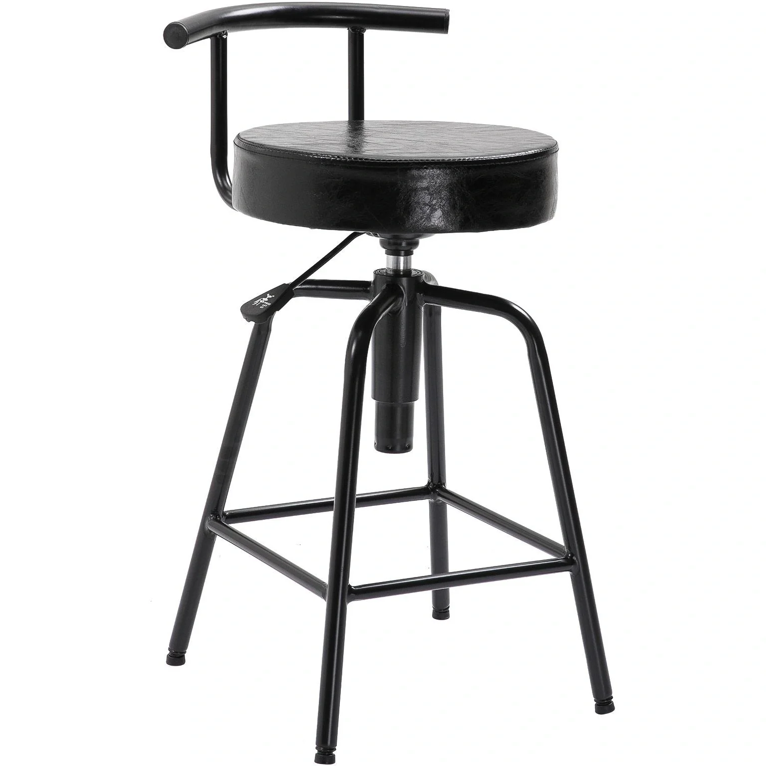 Barstuhl Barhocker mit Luftdruckfeder höhenverstellbar PU Metallgestell 38 x 43 x (74 82) cm - 3