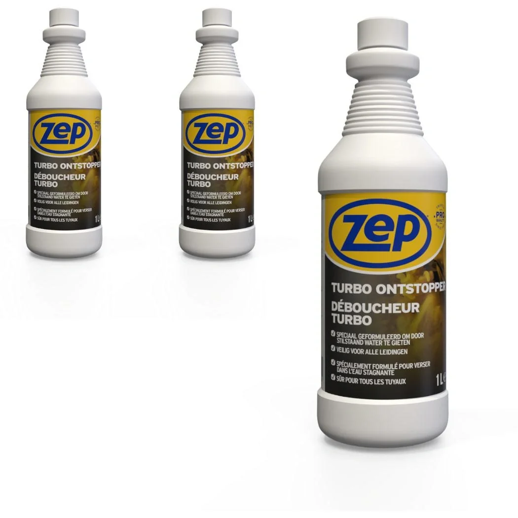 Turbo-Entstopfungsmittel - 1 L x 3 Stück- Sparpack - 3 Stück - 1