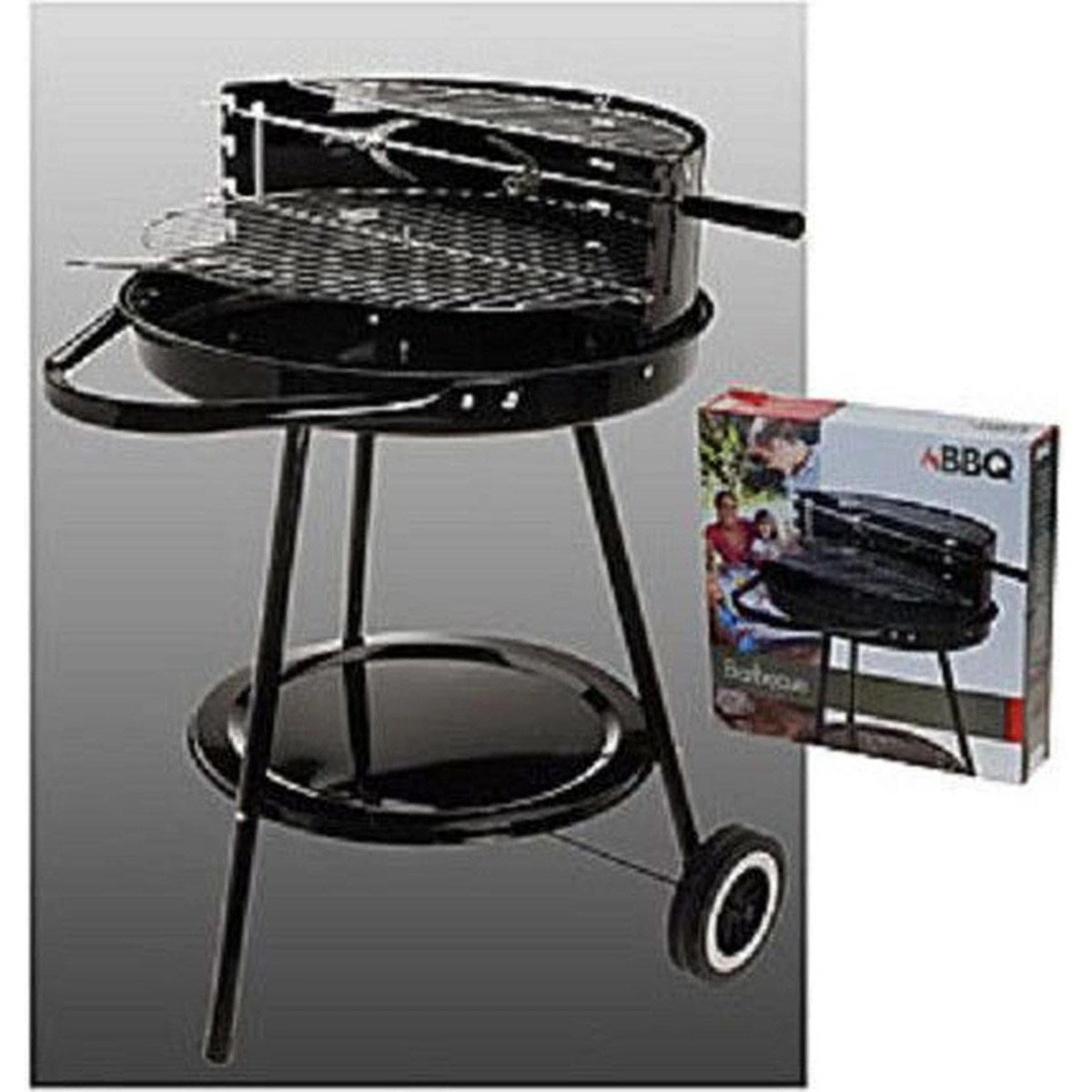 BBQ Holzkohlegrill - Grillfläche Ø 42 cm - Halb offen - Edelstahl - 5