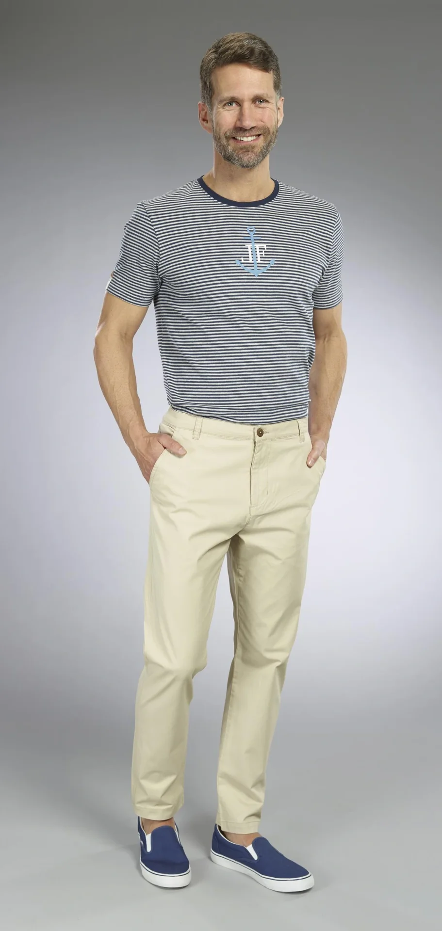 Hose mit Twill, Farbe beige, Gr.58 - 2