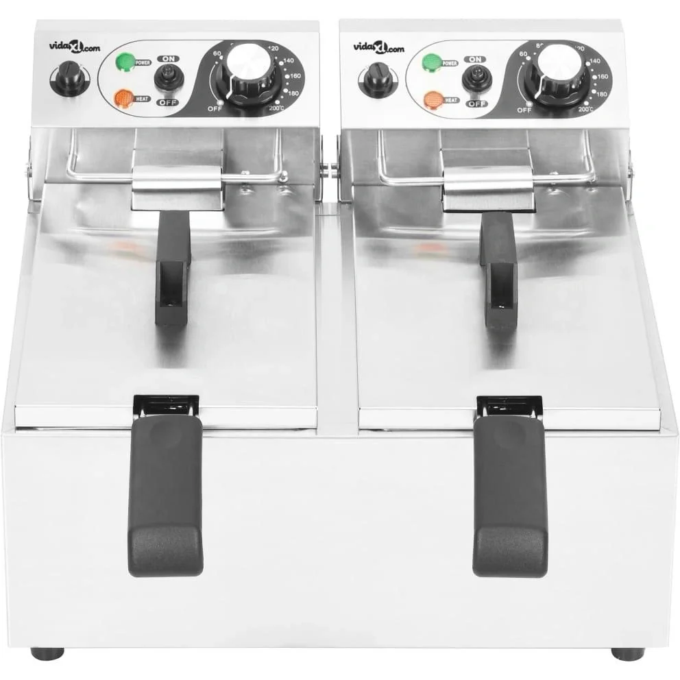 Elektro-Fritteuse doppelt 4000 W 12 L Edelstahl - 3