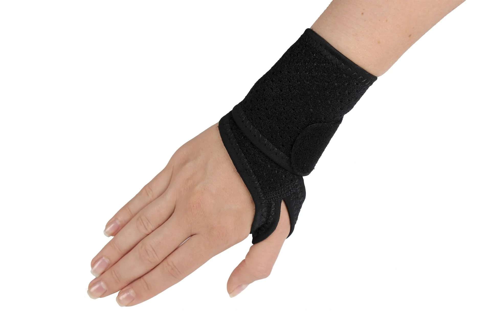 Aktiv-Handgelenkbandage mit Klettverschluss „Flexitek“, Universalgröße, Schwarz - 4