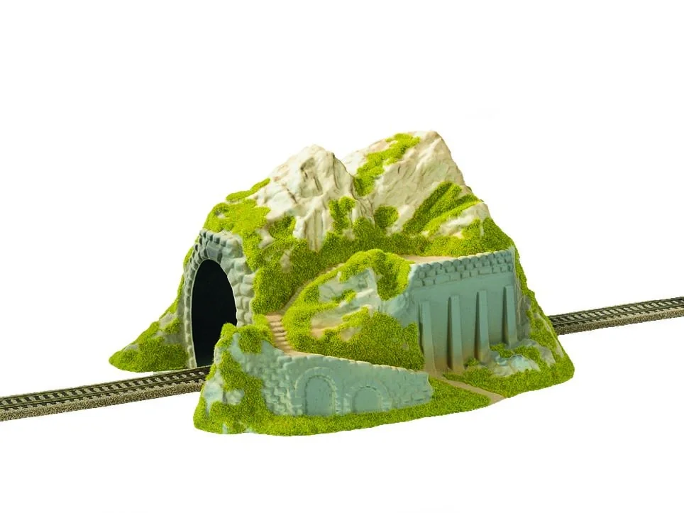 Tunnel, 1-gleisig, gerade, 34 x 25 cm, 19 cm hoch, Durchfahrtshöhe 9,3 cm - 1