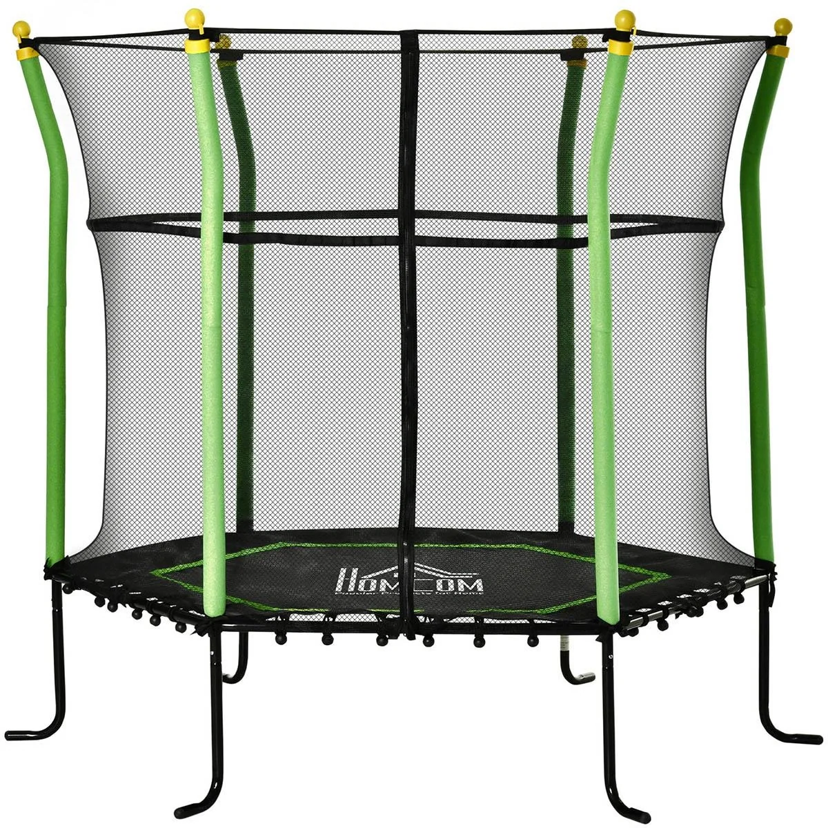 Trampolin für Kinder mit Sicherheitsnetz Stahl grün 163,5H cm bis zu 60 kg - 5