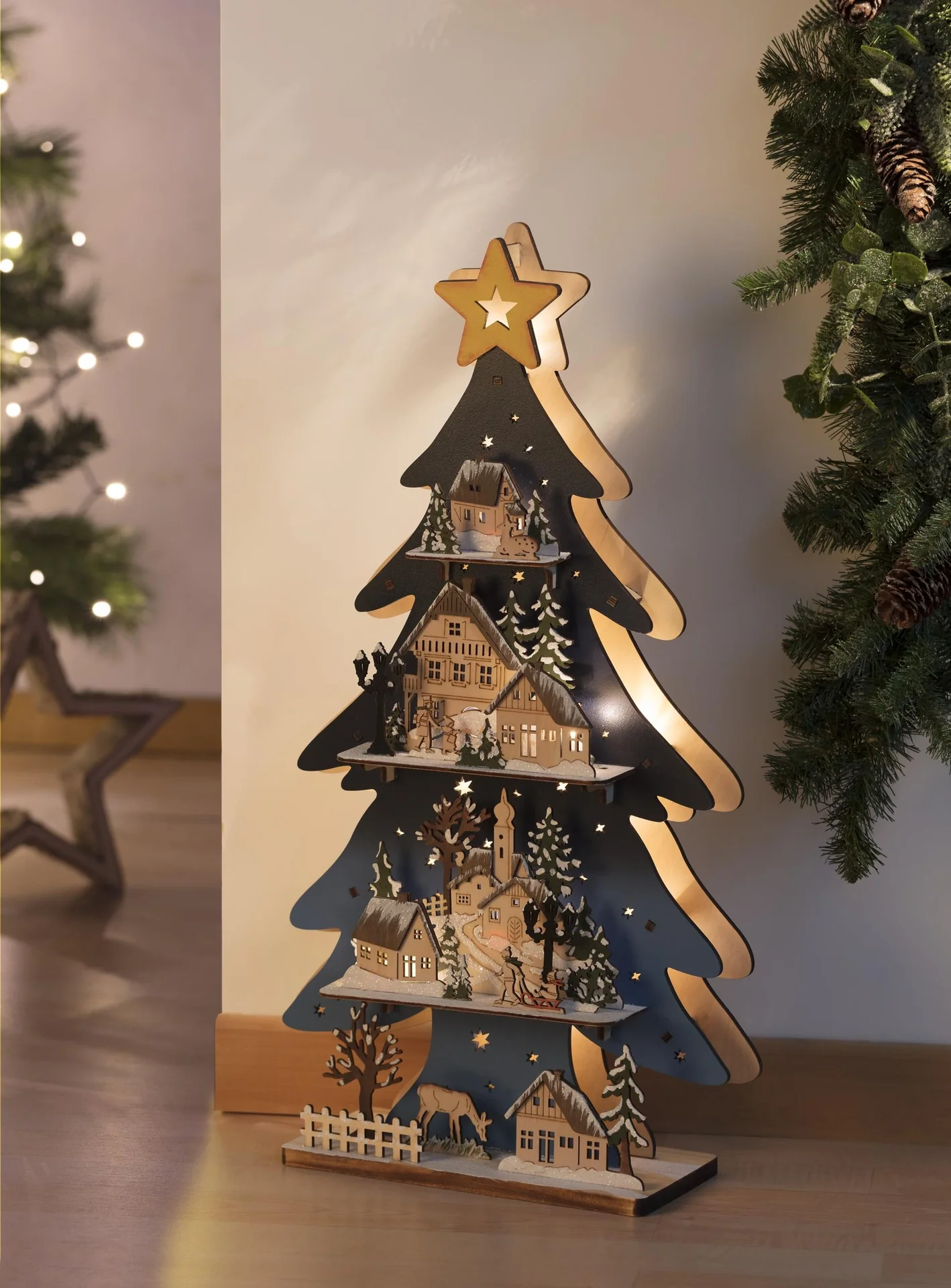 LED Holzleuchter Baum - 4