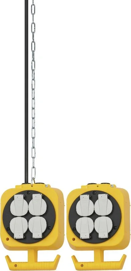 Stromverteiler, IP20, 2 x 4 Schutzkontakt-Steckdosen - 1