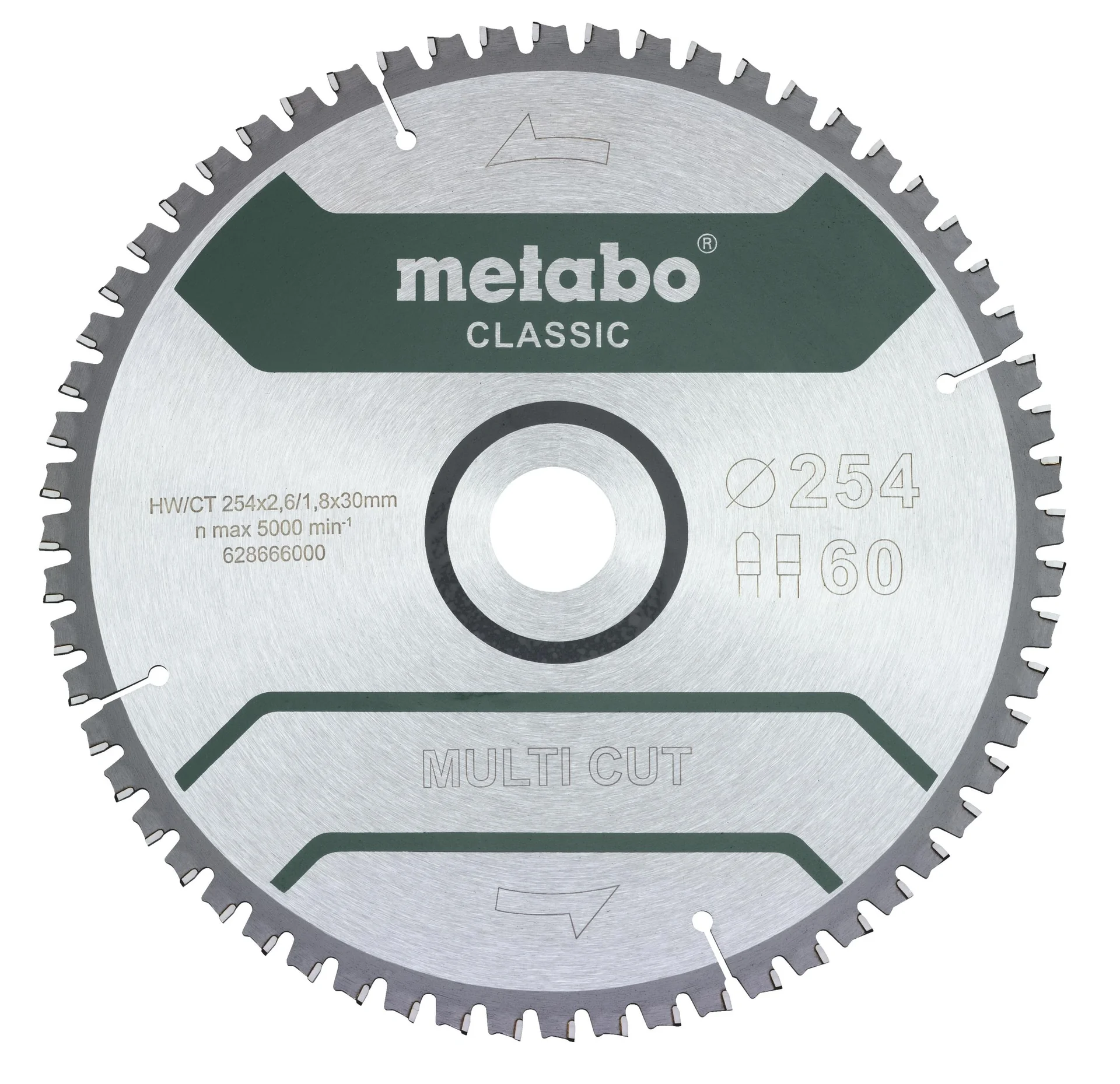 Sägeblatt "multi cut - classic", 254 x 2,6 / 1,8 x 30, 5°neg. - 2