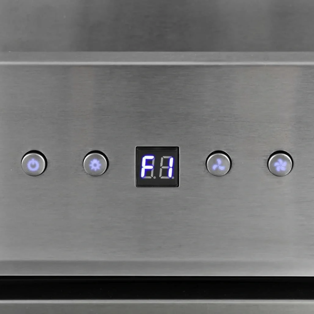 Wandhaube 60 cm Edelstahl gehärtetes Glas silberfarben - 3