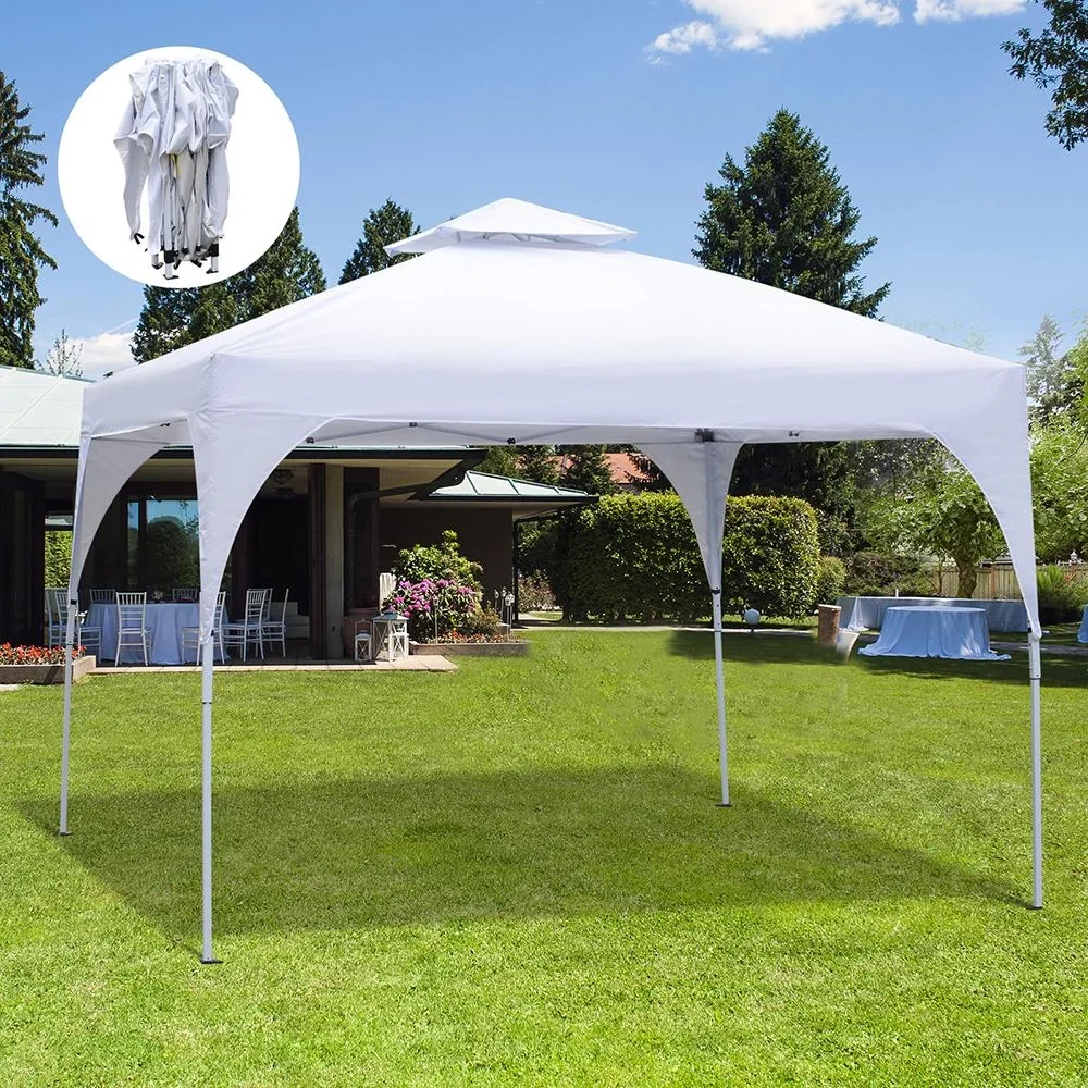 Pavillon Gartenpavillon Partyzelt Gartenzelt Festzelt Doppeldach UV-beständig Wasserabweisend Metall + Oxford Weiß 3 x 3 - 6