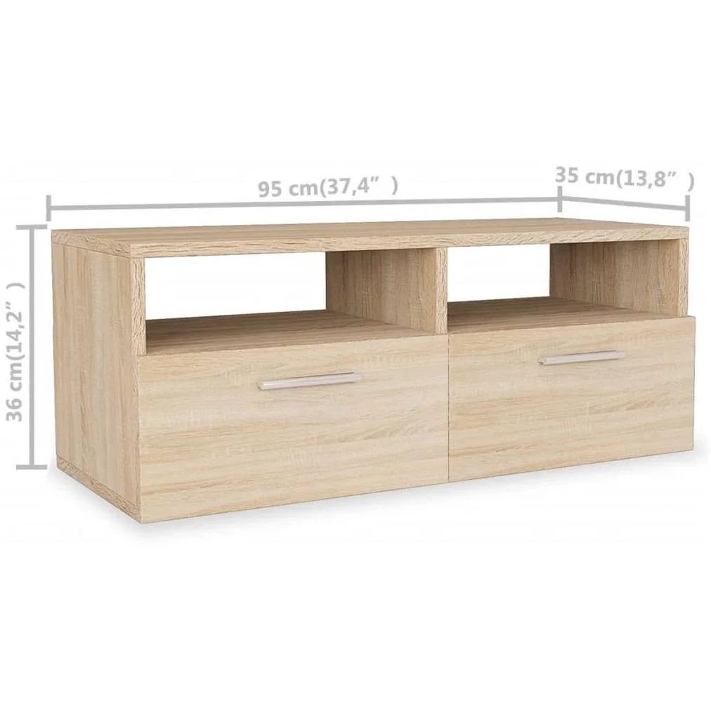 TV-Schrank 95x35x36 cm Spanplatte Eiche Farbe - 5