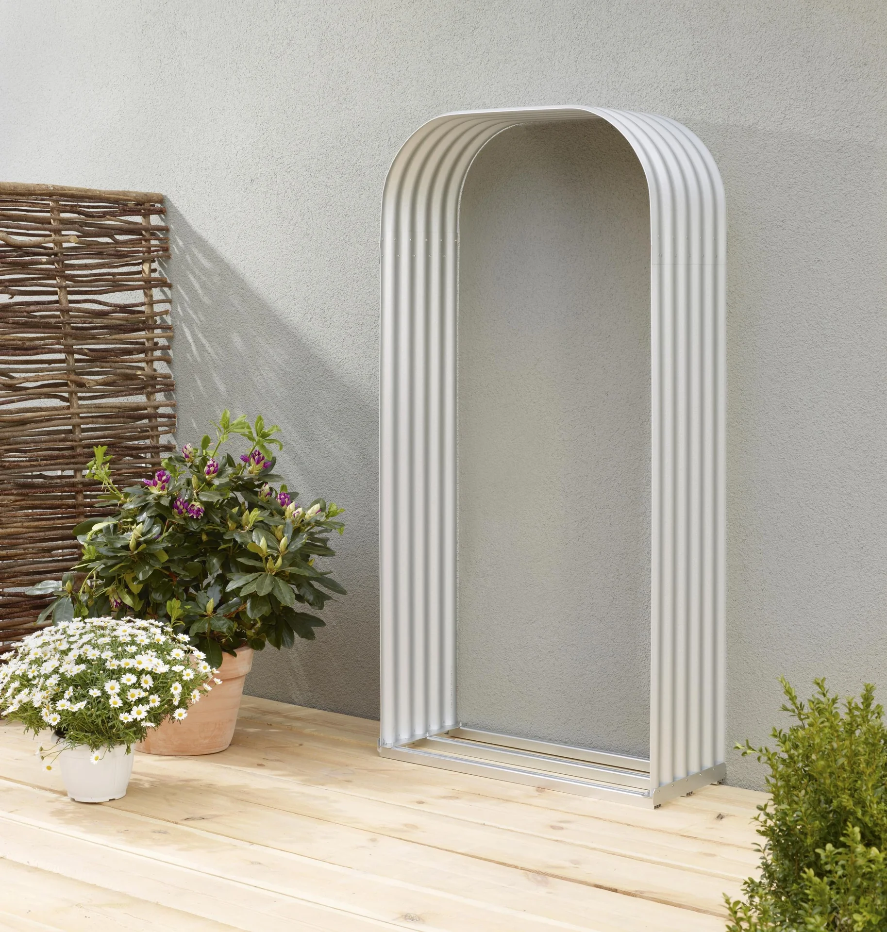 Kaminholzregal Lignum 401, hoch, blank - 3