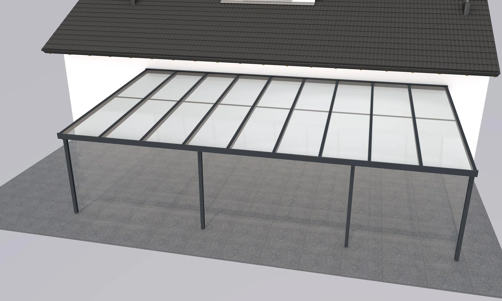 Terrassendach Premium, anthrazit, 9135 x 5060 mm - Klima blue - 2