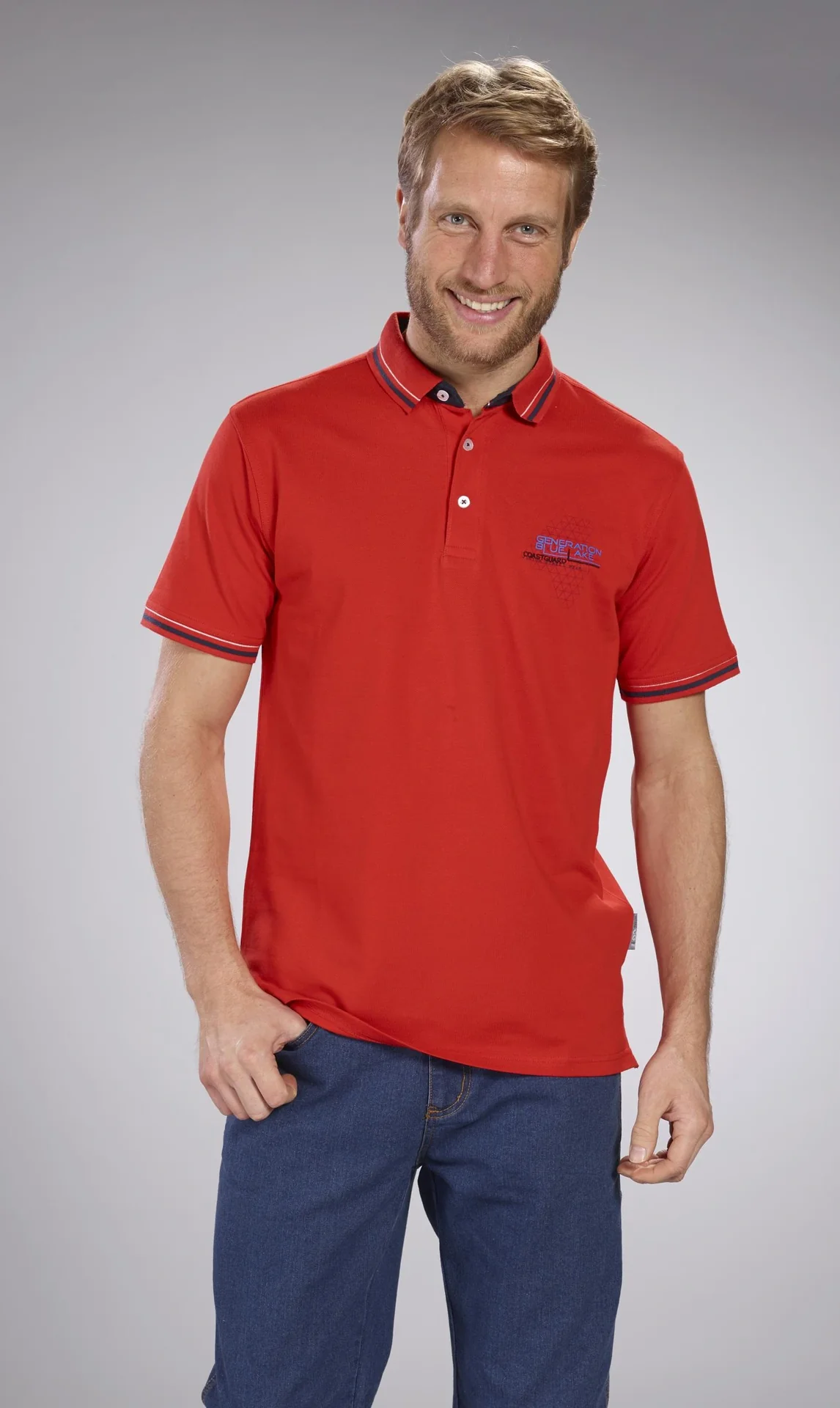 Poloshirt aus Pique, Farbe rot, Gr.M - 7