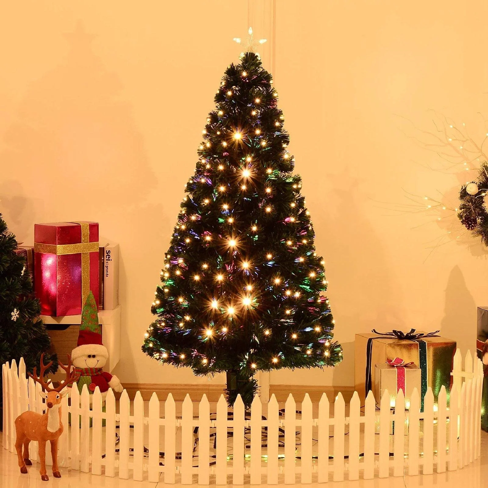 Weihnachtsbaum 150 cm Tannenbaum LED Lichtfaser - 5
