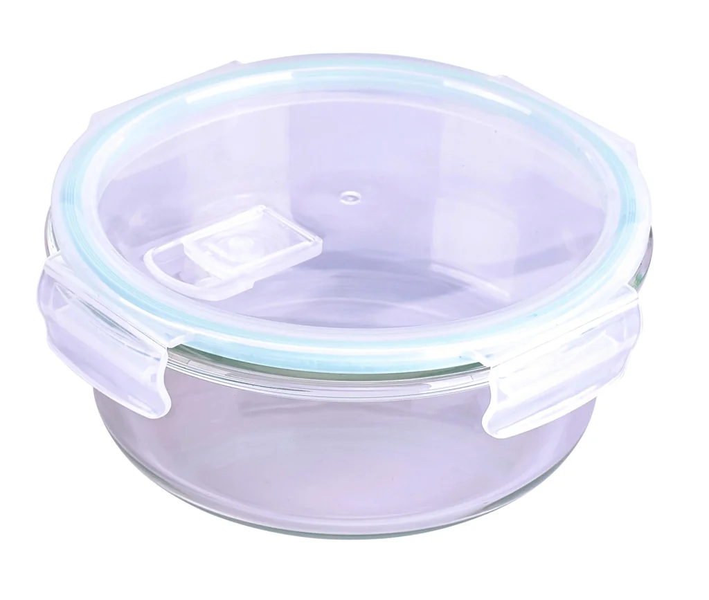 Glasfrischhaltedose mit Mikrowellendeckel rund 650 ml - 2