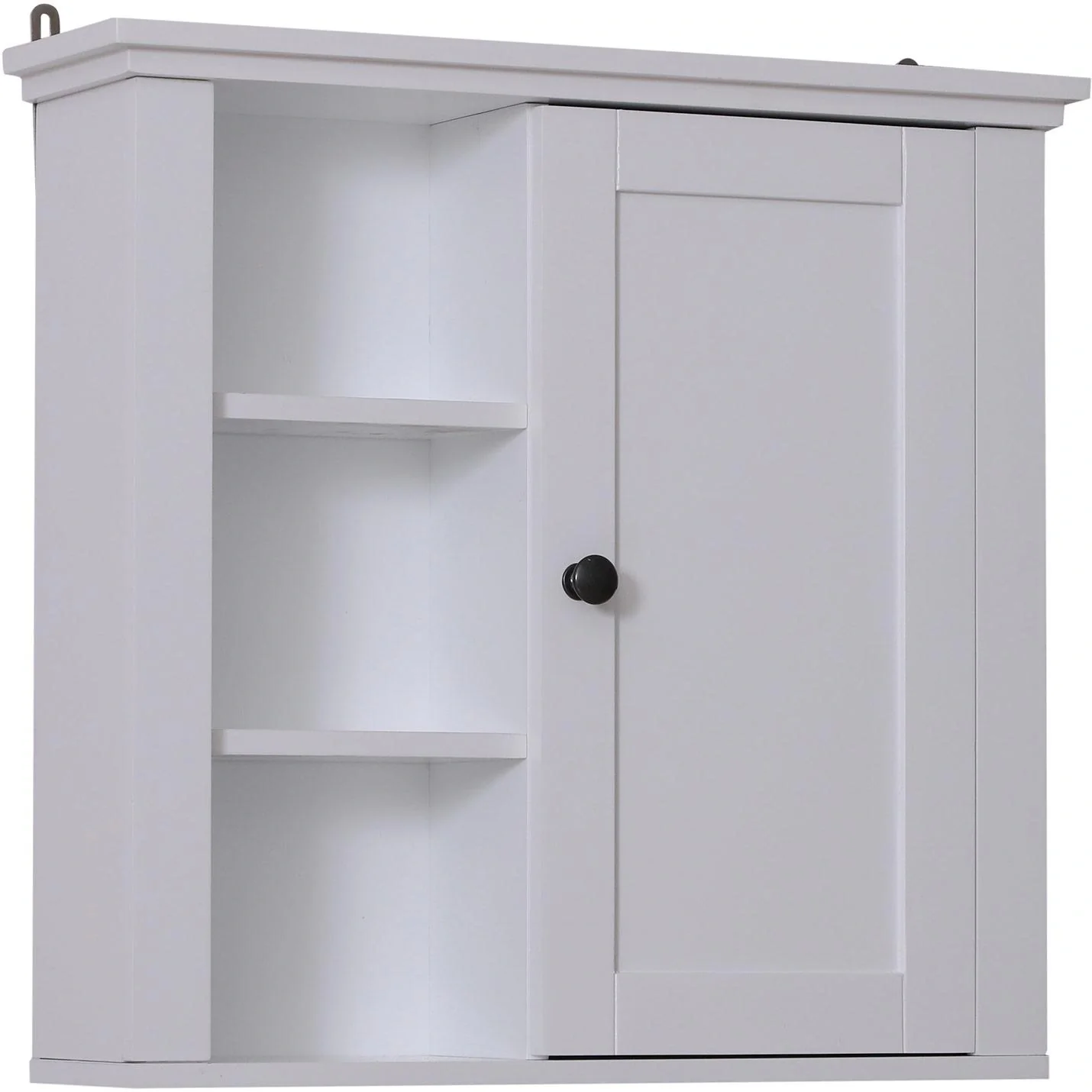 Badschrank Küchenschrank Hängeschrank Wandschrank vestellbarer Einlegeboden 3 x Fach Holz Weiß 53 x 14,5 x 50,5 cm - 6