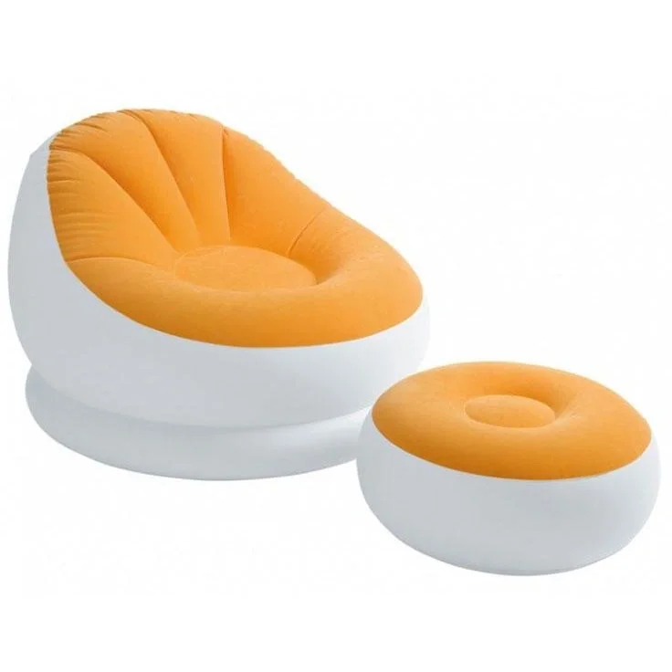 Aufblasbarer Sessel mit Ottomane Orange - 1