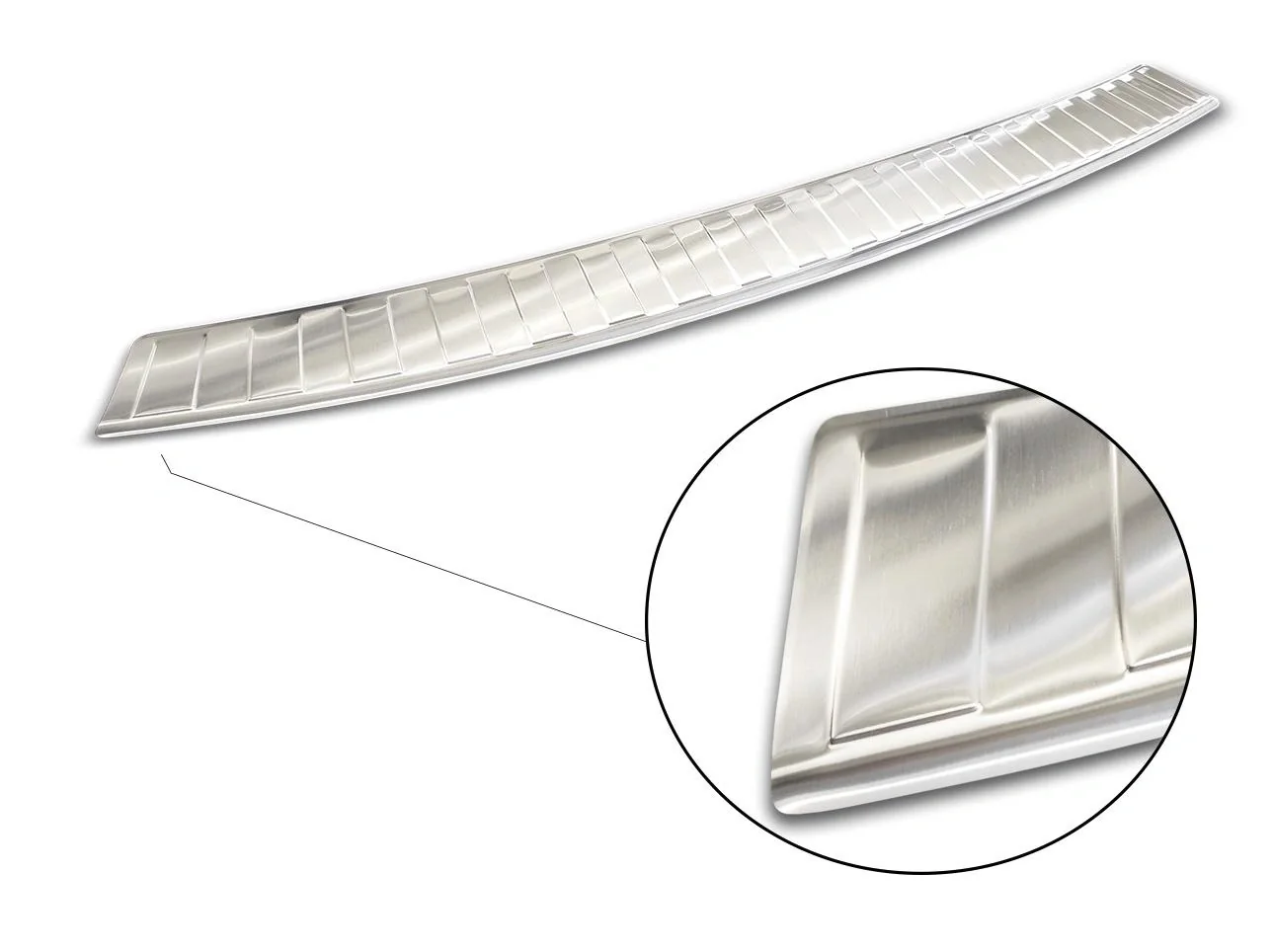 Edelstahl Ladekantenschutz, VW Transporter T6-135,9cm, '15-'19> Erstausrüster Qualität, gebürstet, entgratete Kante - 1