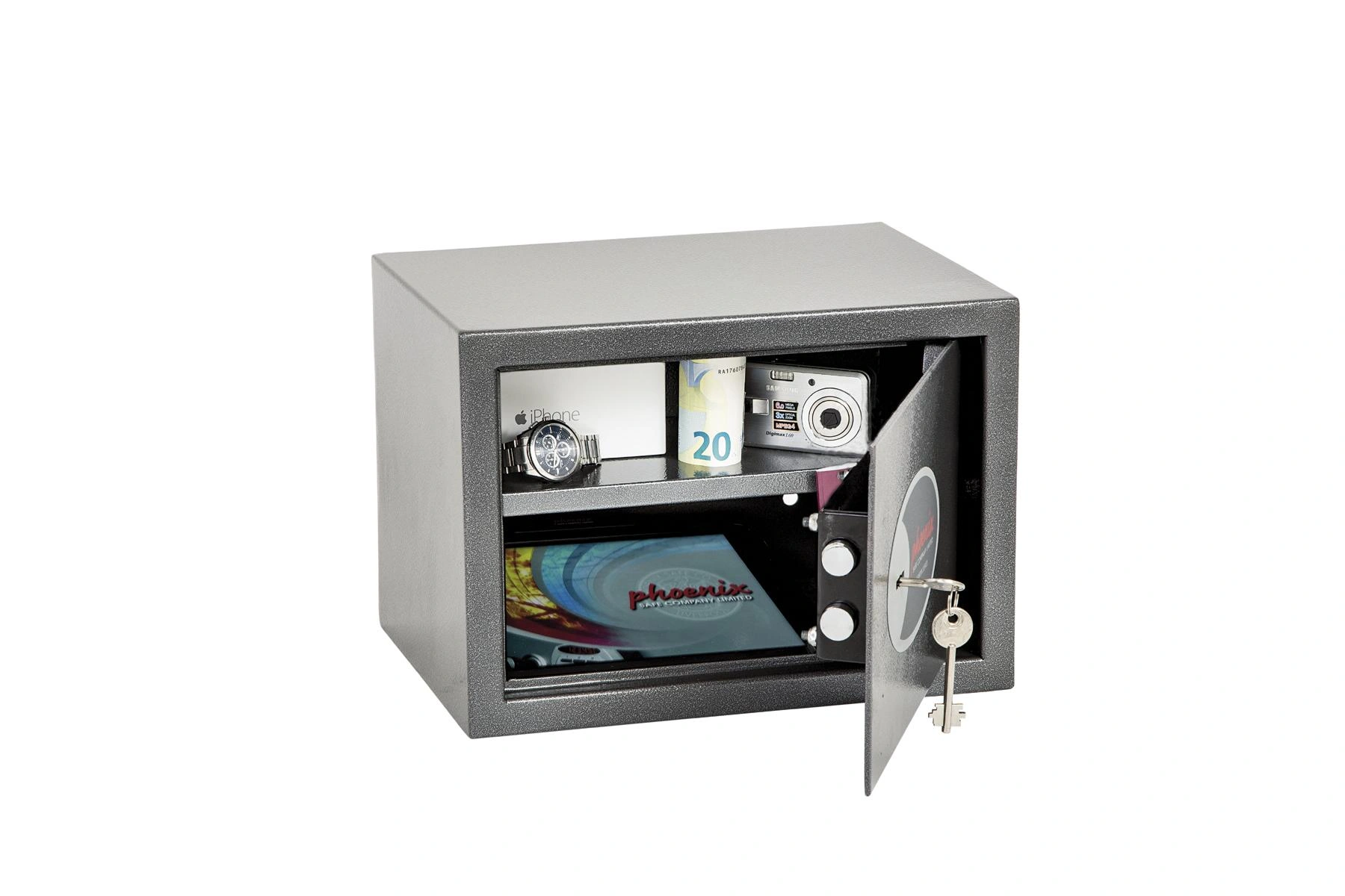 Tresor Vela Home & Office mit Schlüsselschloss Außenmaße 250 x 350 x 250 mm - 7
