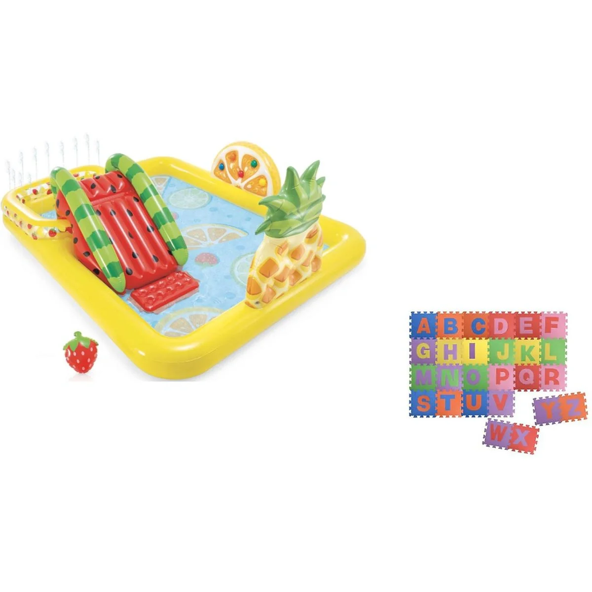 Aufblasbares Kinderbecken mit Bodenpuzzle - 244 x 191 x 91 cm - 3