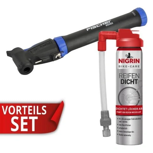 Mini-Fahrrad-Luftpumpe + Reifen-Dicht 75 ml - 2