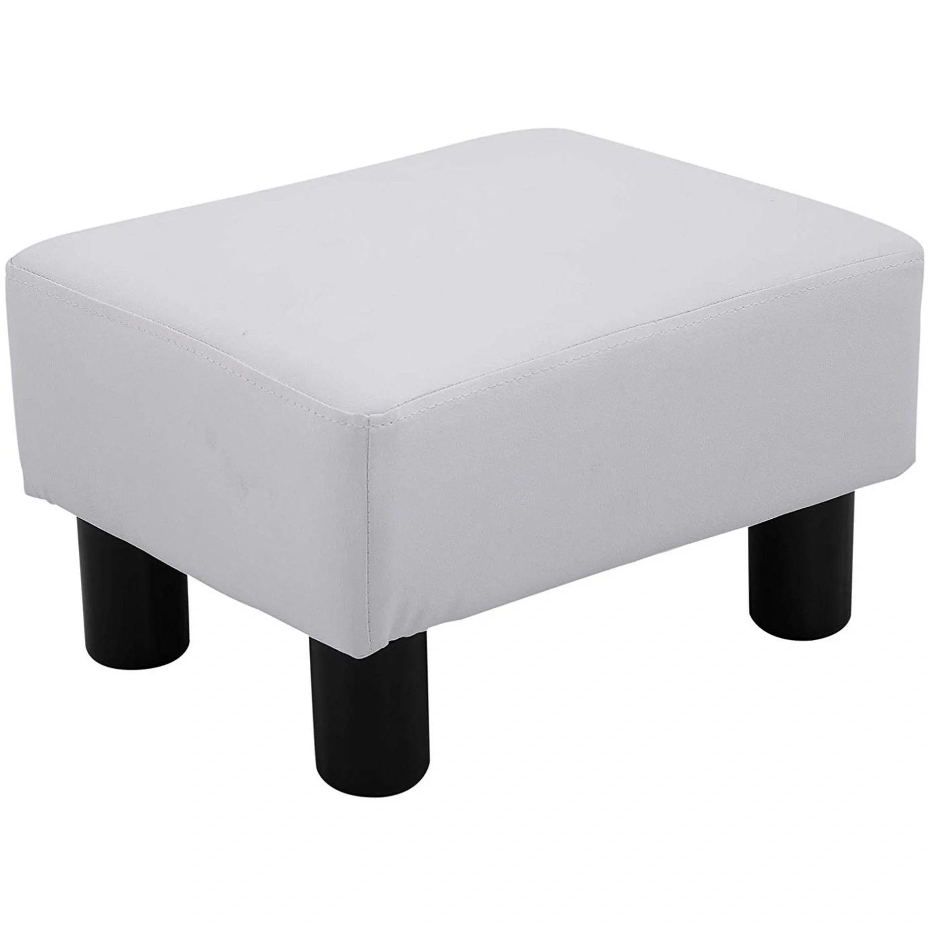 Fußhocker Sitzhocker Sitzbank Chesterfield aus Kunstleder weiß - 6