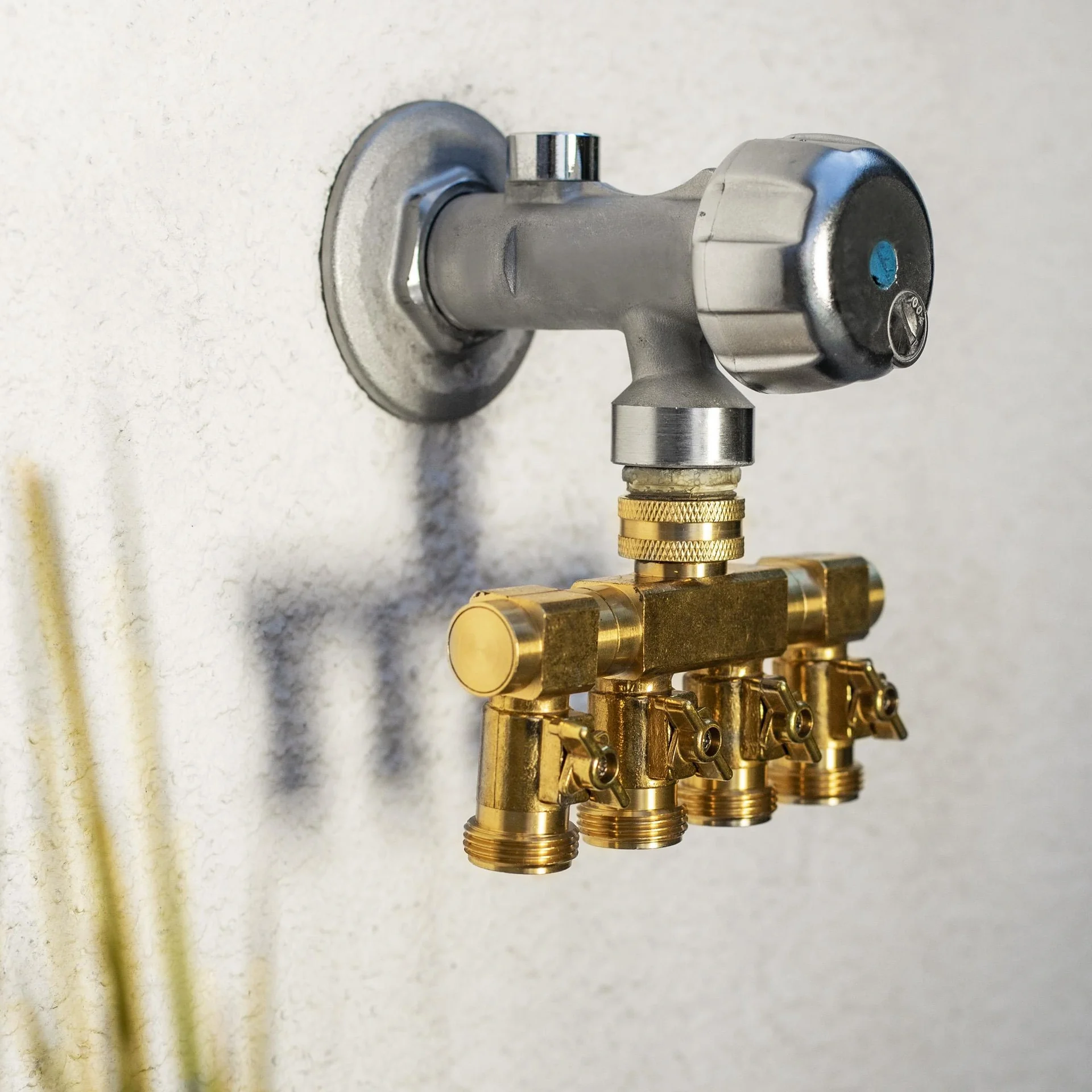 4 Wege Wasserverteiler - 4 Zapfstellen Außengewinde 3/4" - 8