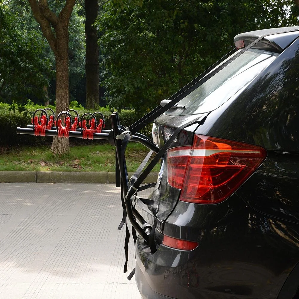 Fahrradträger Fahrradheckträger für 3 Fahrräder Heckträger faltbar Metall + Kunststoff Schwarz + Rot - 8