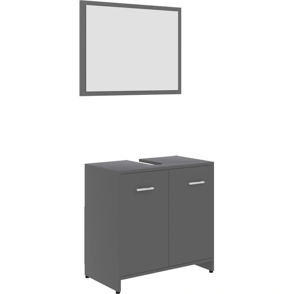 Badezimmerschrank grau - 3