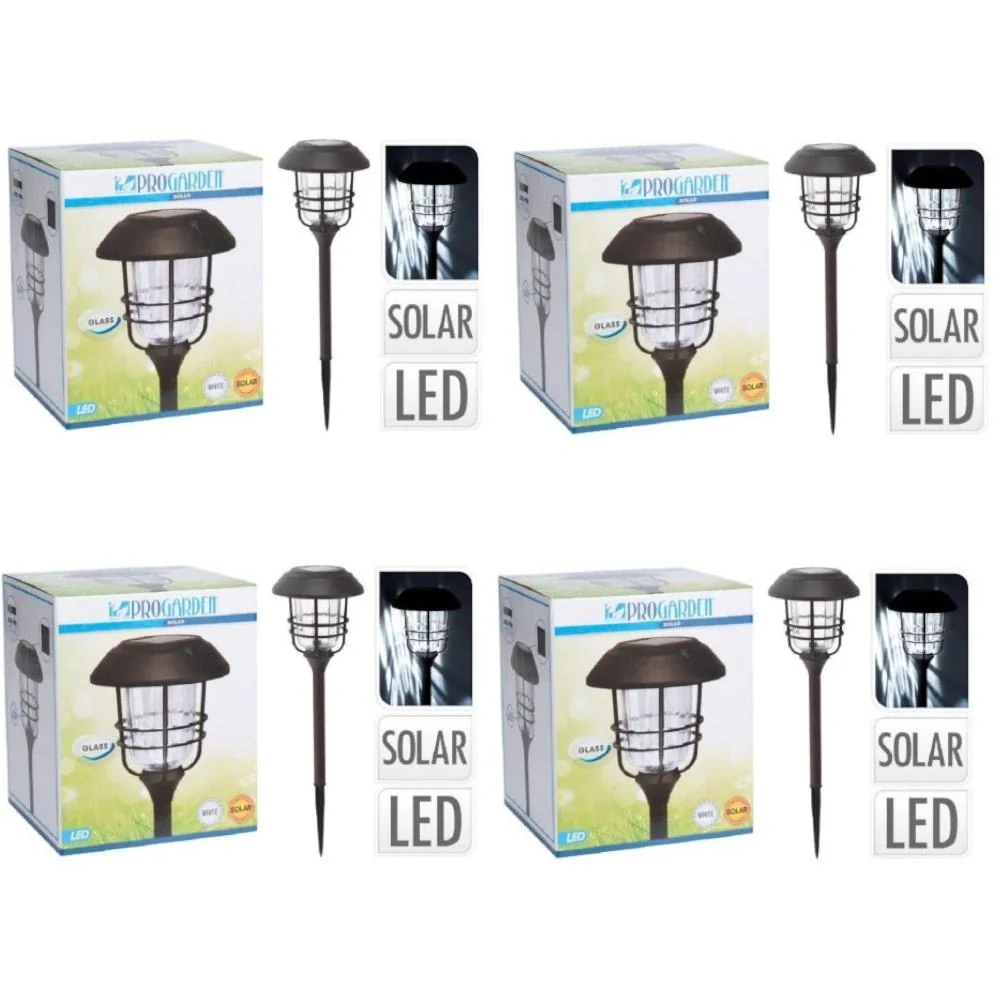 4x Progarden Solar-Gartenleuchte 170 x 58,5 cm alu mit Glas - 2