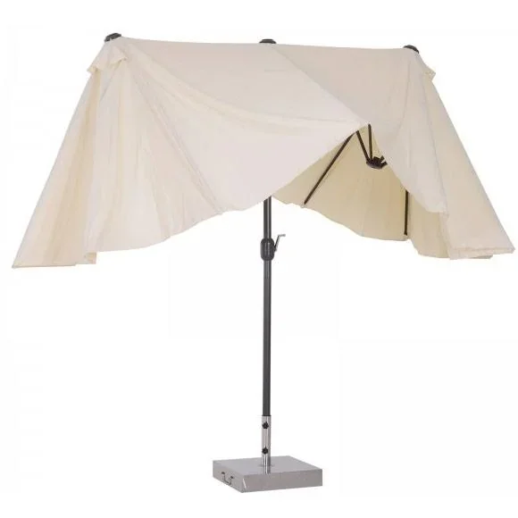 Sonnenschirm Gartenschirm Marktschirm Doppelsonnenschirm Terrassenschirm mit Handkurbel Oval - 3