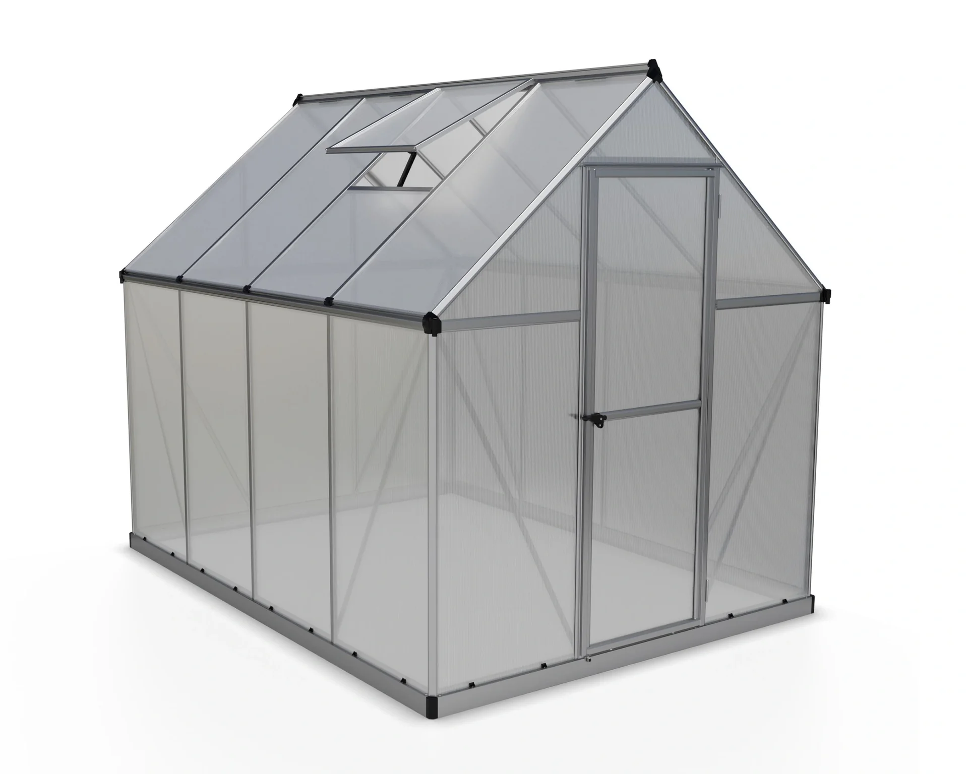 Gewächshaus „Mythos“, Aluminium, Silberfarben, 306 x 185 x 208 cm - 6