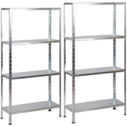 2 Stück Metall-Lagerregal / Fachbodenregal - 200 kg Tragfähigkeit - (BxTxH) 75x30x150 cm - verzinkt - 3