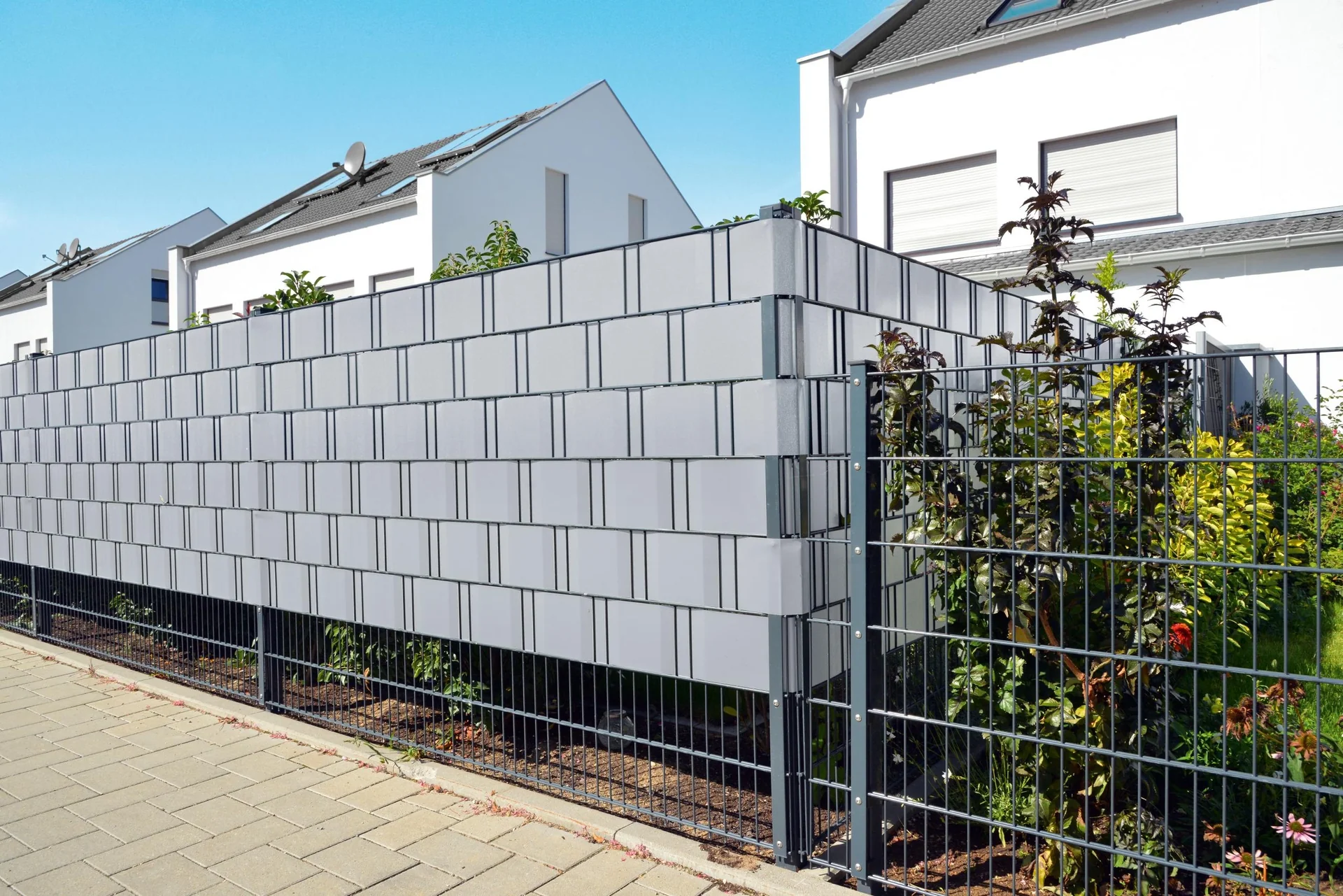 Sichtschutzstreifen 19 cm x 35 m hellgrau - 3