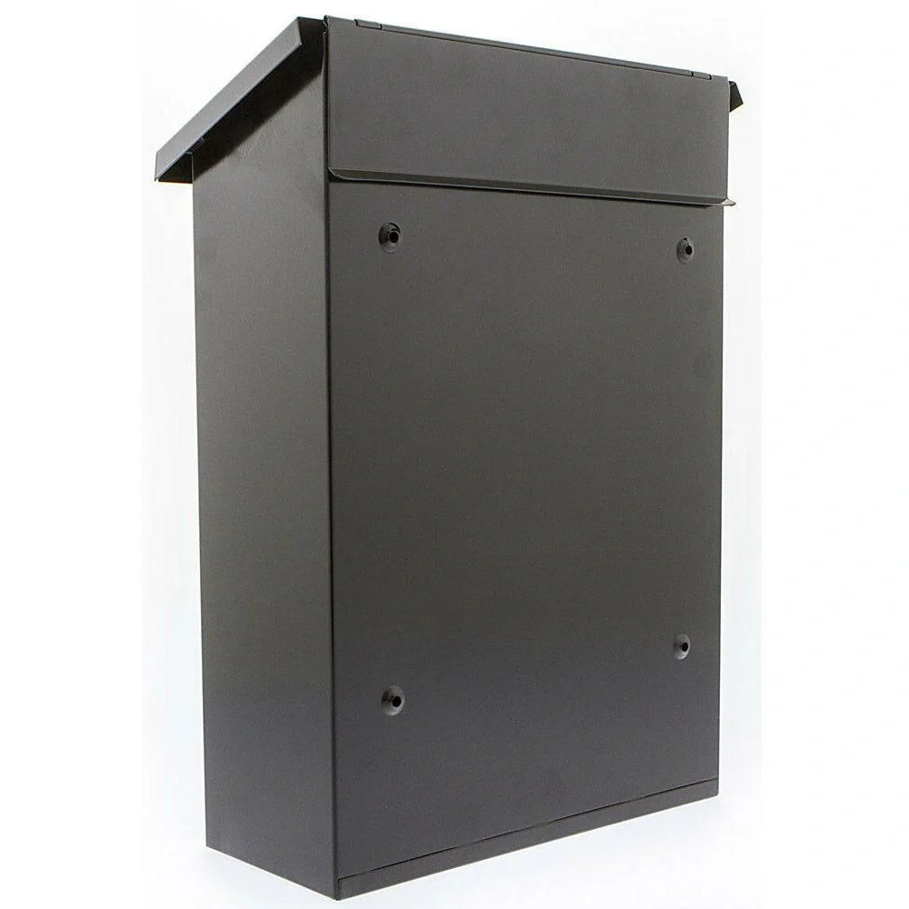 NL Briefkasten mit 2 Tasten - schwarz - 400x250x100 mm - 3