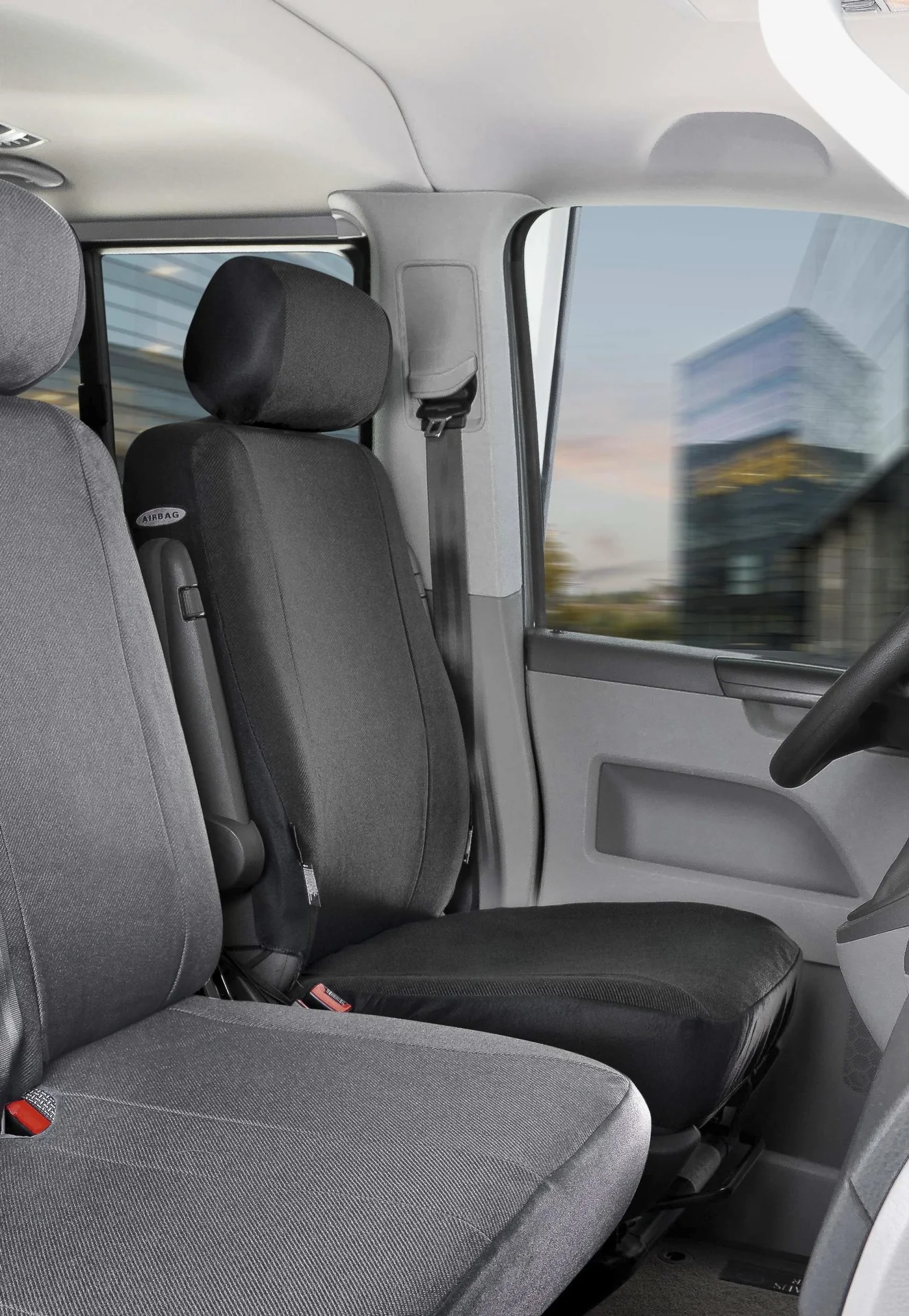 Passform Sitzbezüge VW T6 für Einzelsitz vorne aus Stoff ab Baujahr 07/2015 bis heute - 3
