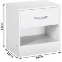 2 Stück Nachttisch weiß 39x28x41cm - 4