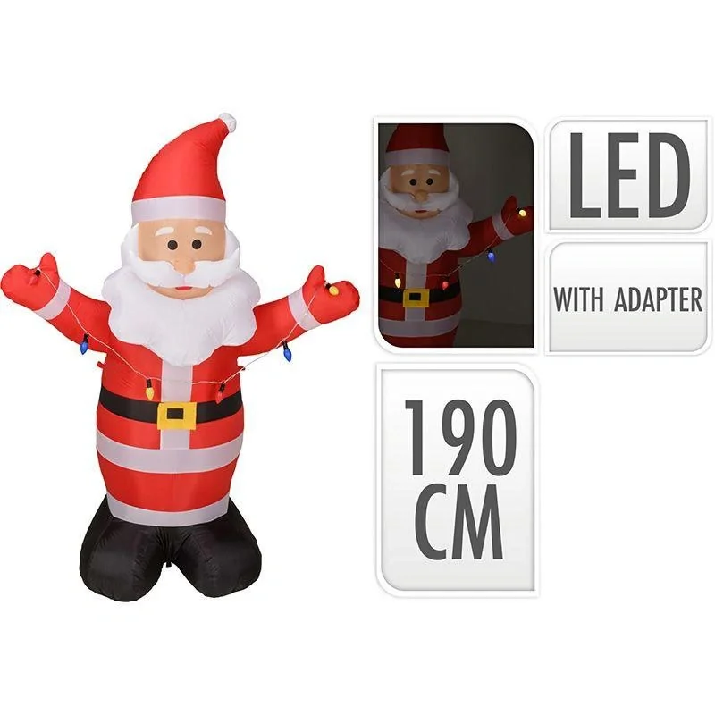 Aufblasbarer Weihnachtsmann - mit farbigen Lichtern - 190 cm - 2