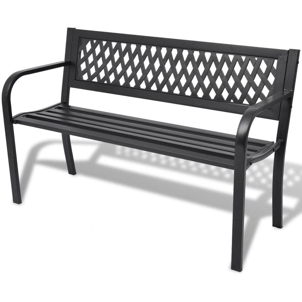 Gartenbank 118 cm Stahl schwarz - 1