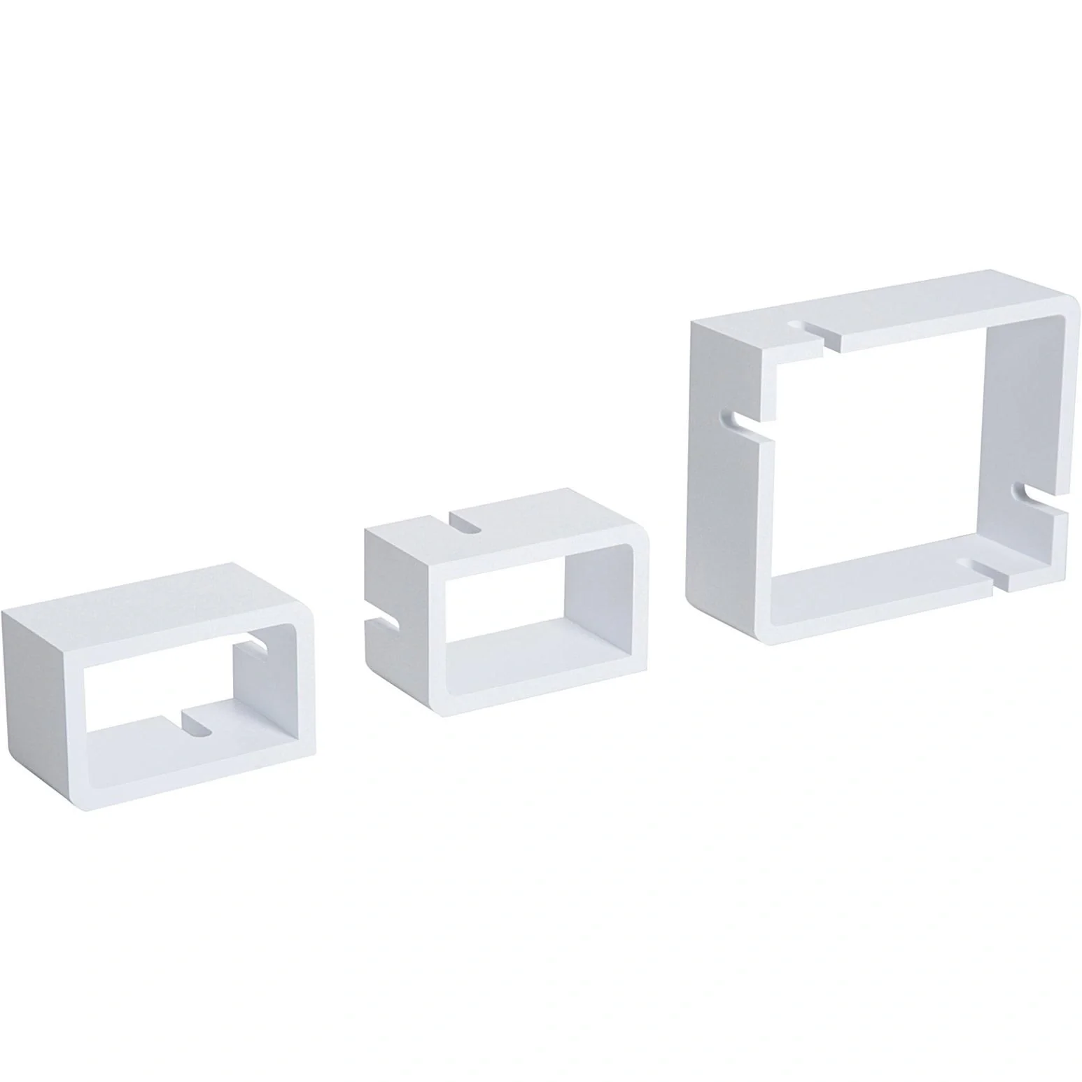 Wandregal Hängeregal mit 3 Fächern MDF Weiß - 7