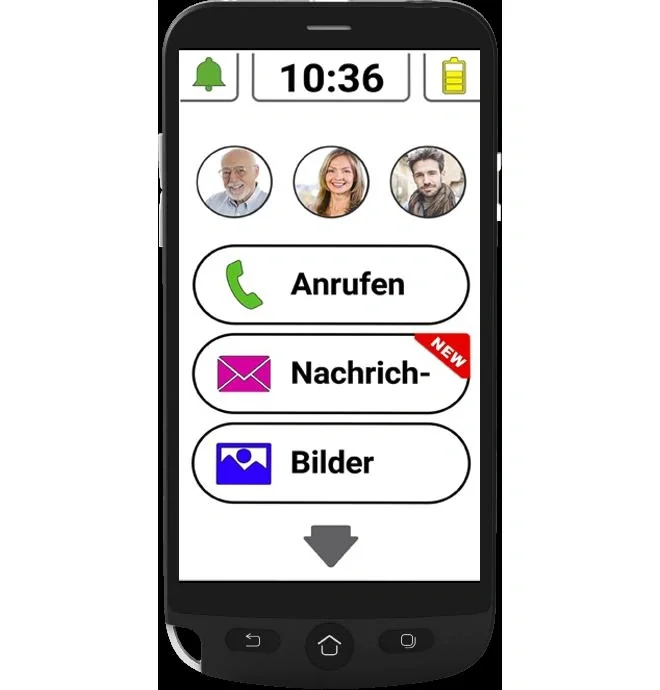 Smartphone mit SOS Taste und 3 Bildschnellwahl-Button - 10