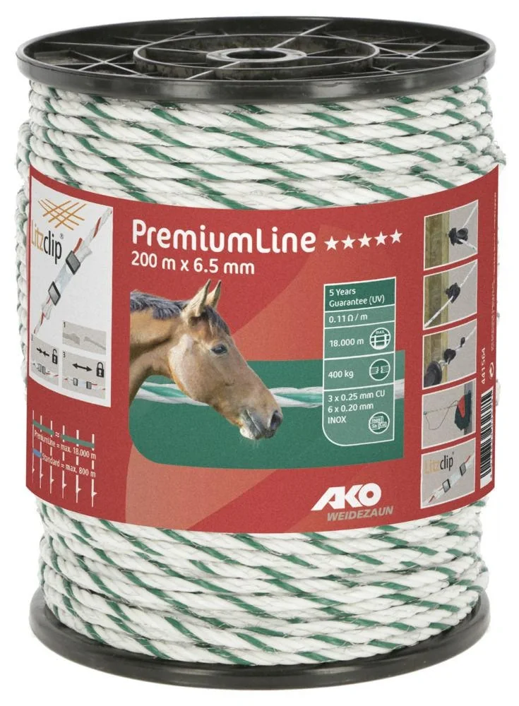 Weidezaunseil Premium Line, 200 m, 6,5 mm - 2