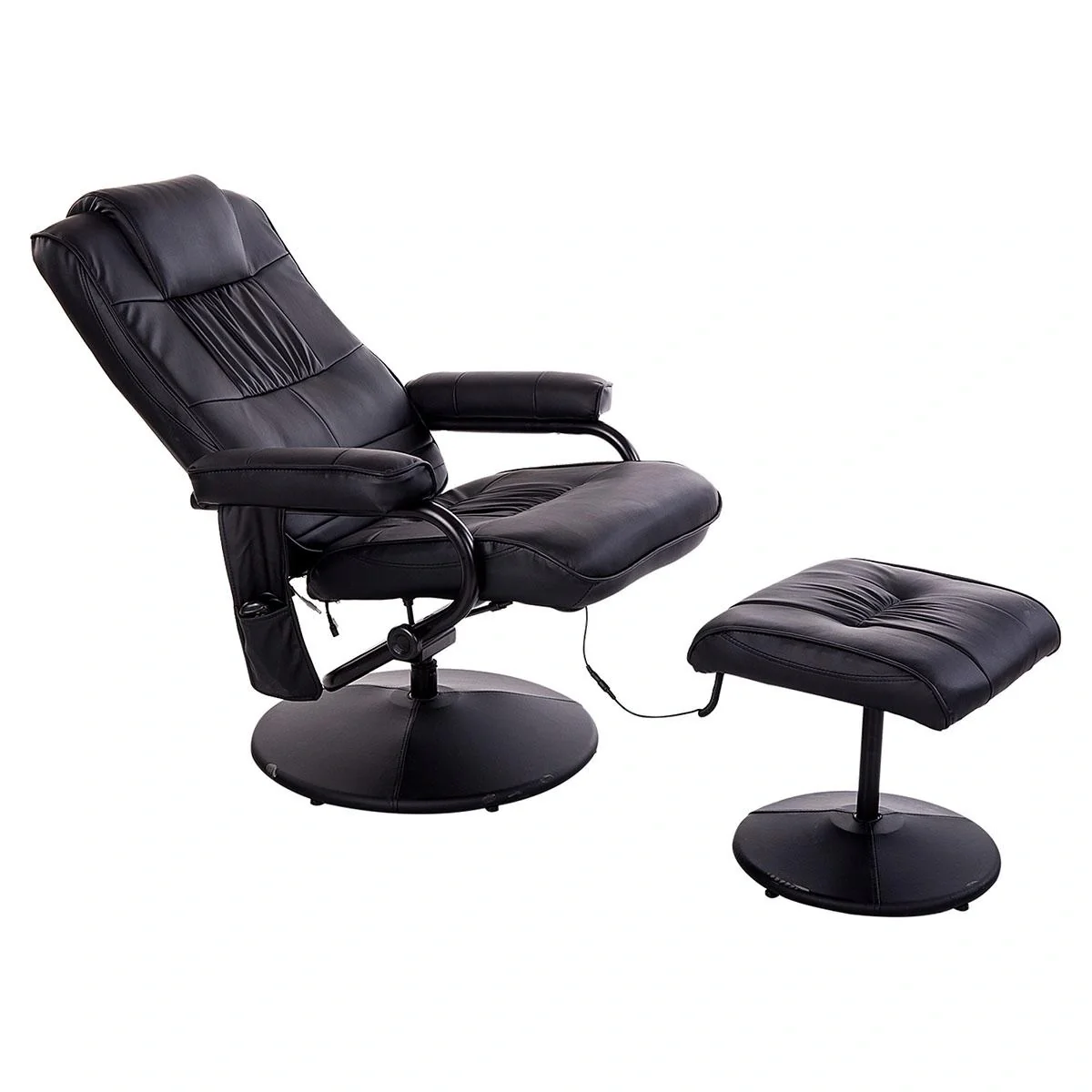Massagesessel Relaxsessel Fernsehsessel TV Sessel mit Massagefunktion inkl. Hocker Kunstleder Schwarz 77 x 84 x 95 cm - 4