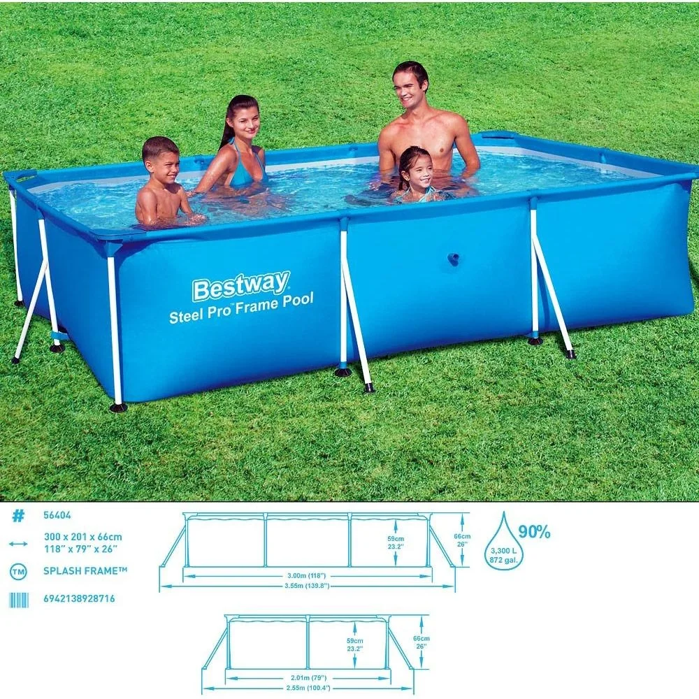 Rahmen Schwimmbad Deluxe Splash Steel Pro 300x201x66cm - 1