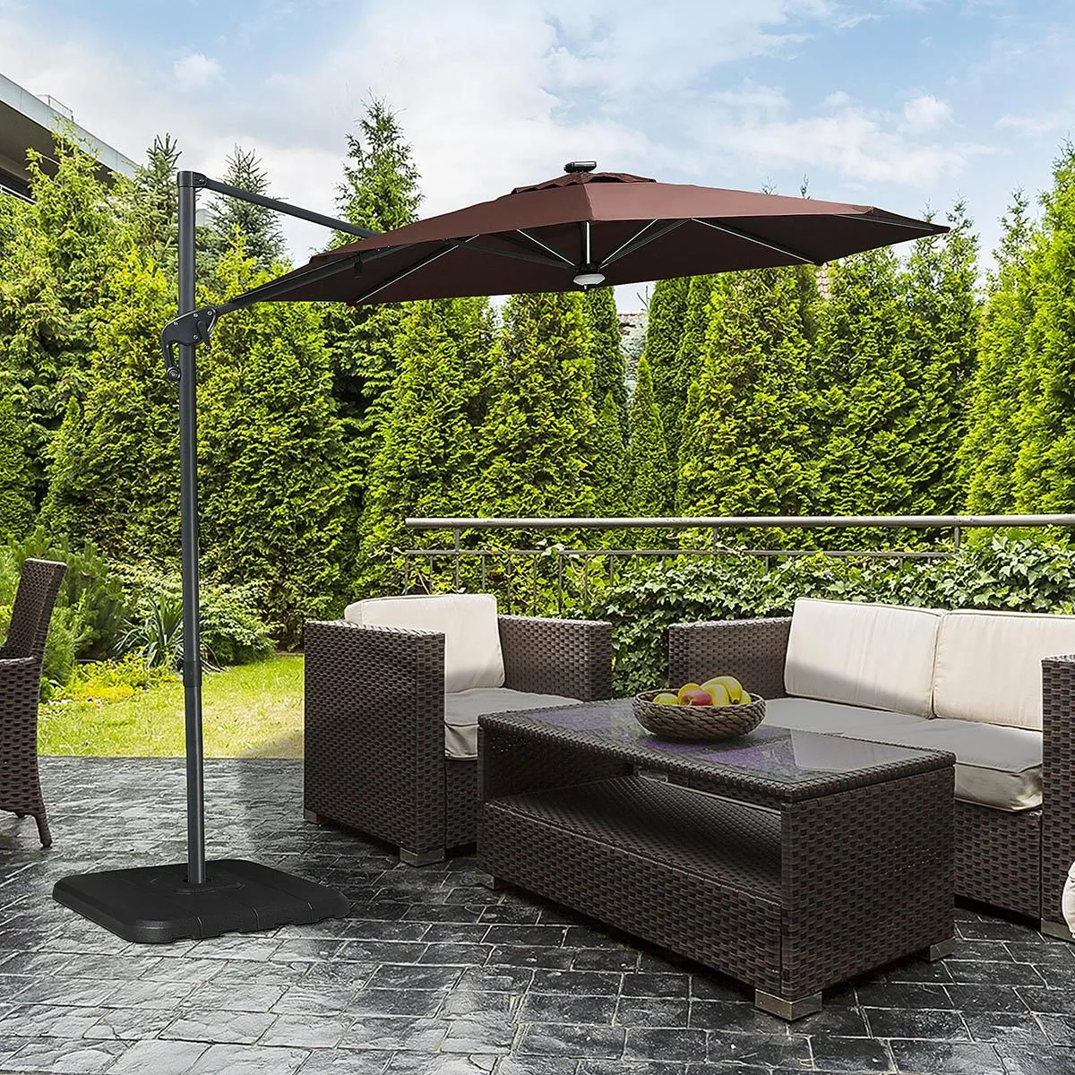 Sonnenschirmgewicht 4-tlg. Schirmgewicht für Sonnenschirm Bodenkreuz Sand/Wasser befüllbar bis 130 kg HDPE Schwarz - 5