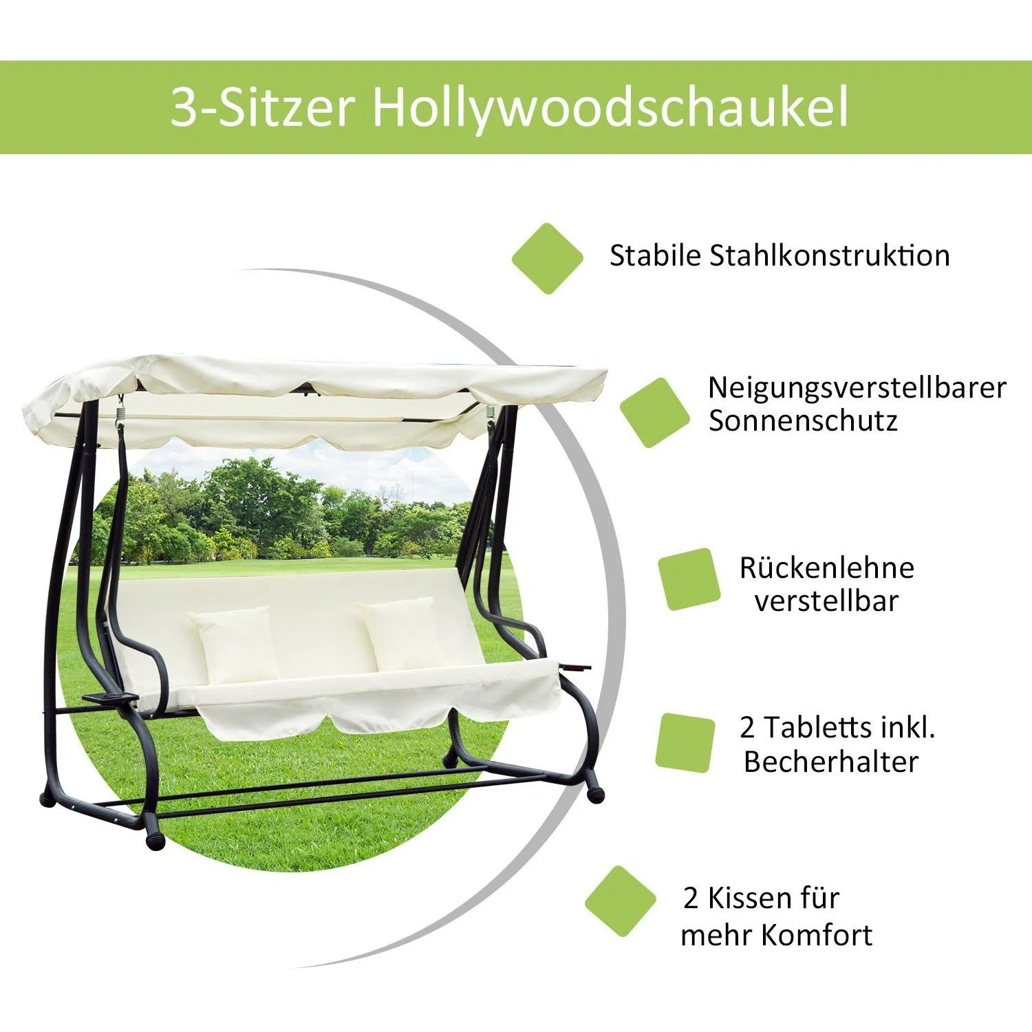 Gartenschaukel mit Dach - 8